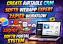 create airtable crm, softr webapp expert, zapier workflow, softr portal system